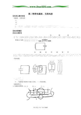 高二物理电磁波、无线电波知识精讲