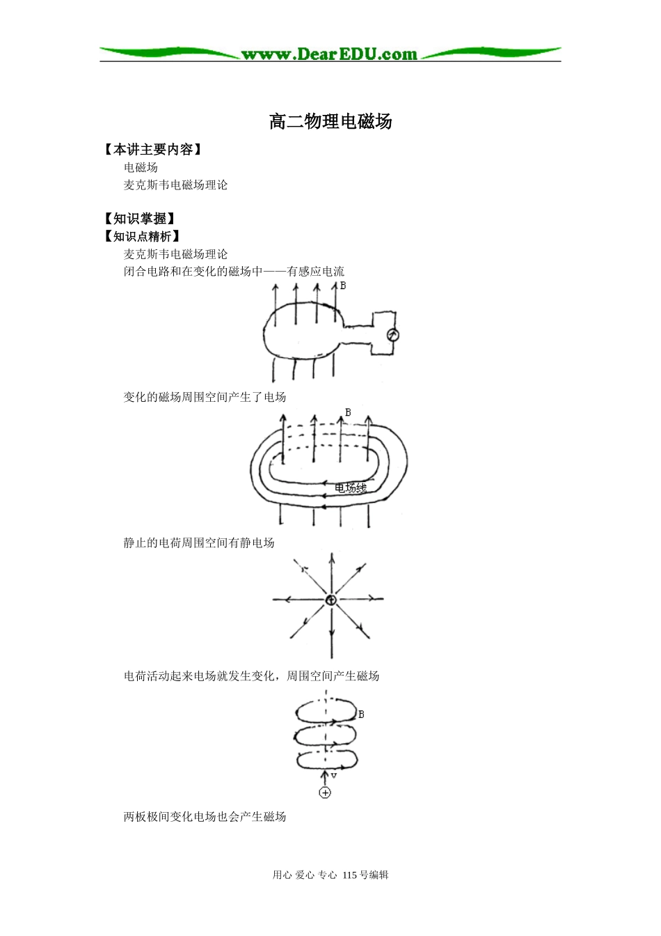 高二物理电磁场知识精讲_第1页