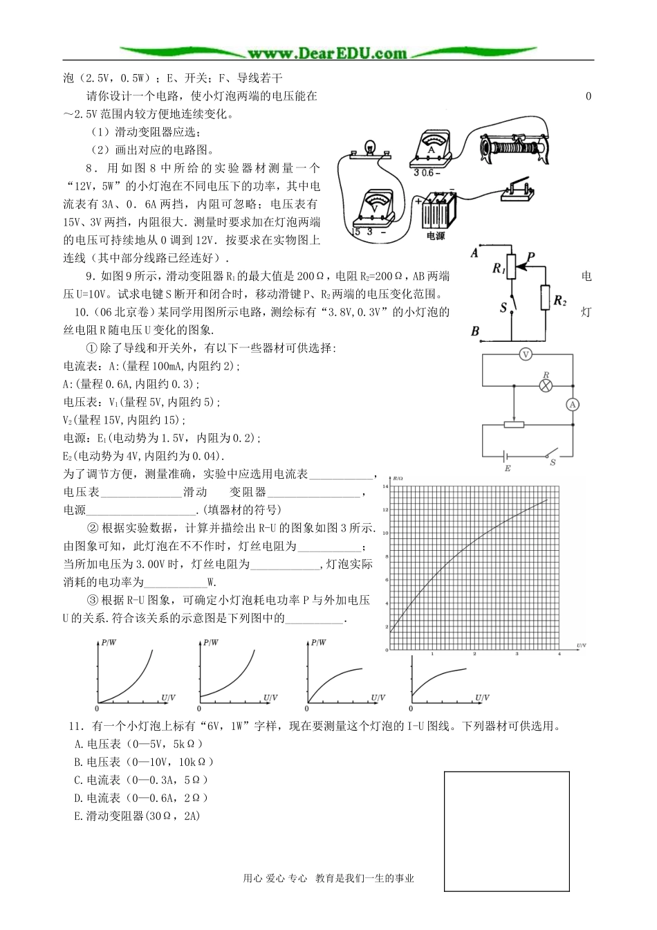 高二物理实验六 描绘小电珠的伏安特性曲线_第2页