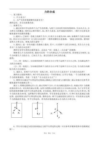 高二物理力的合成人教版第一册
