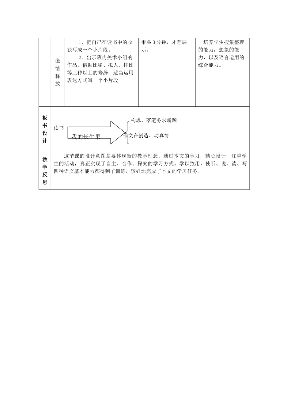 八年级语文上册 第16课《我的“长生果”》教案 鄂教版_第3页