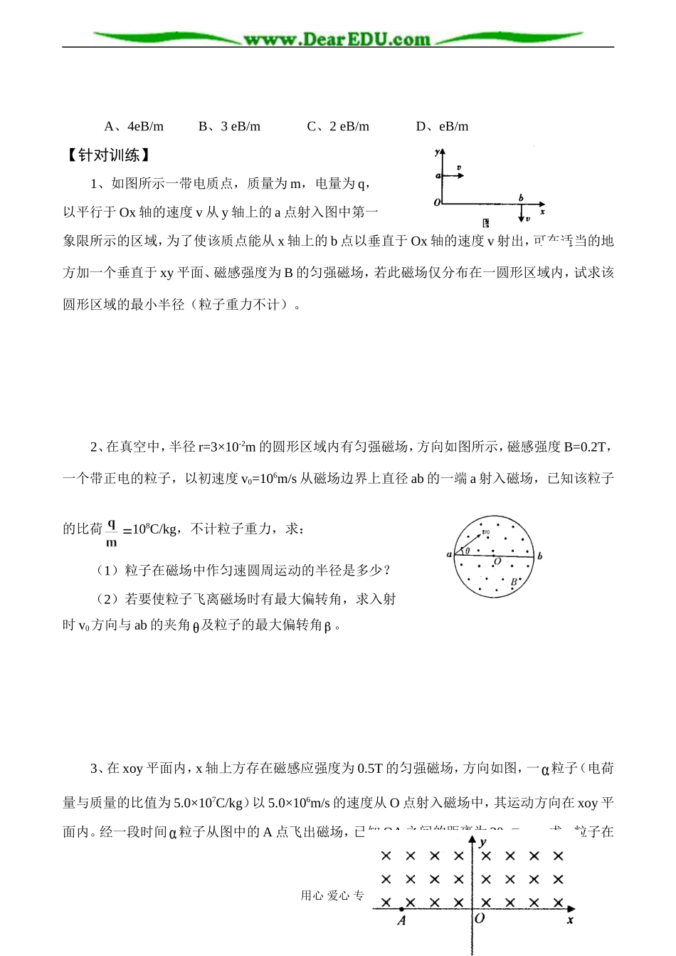 高二物理 带电粒子在磁场中的运动_第3页