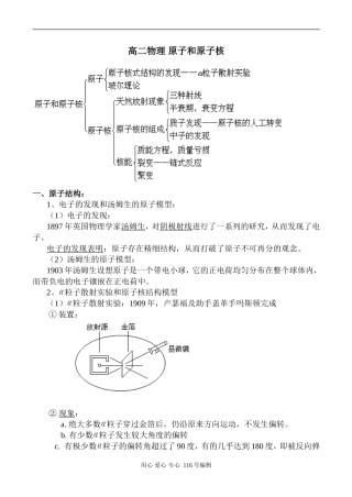 高二物理 原子和原子核