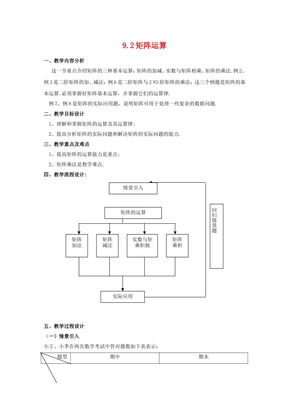 高二数学：9.2《矩阵运算》教案（2）（沪教版上）_第1页