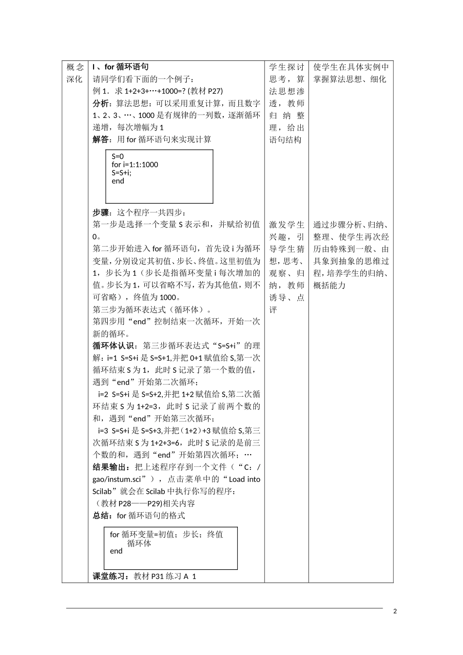 高二数学：1.2.3《循环语句》教案（新人教A版必修3）_第2页
