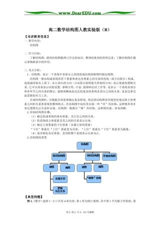 高二数学结构图人教实验版（B）知识精讲