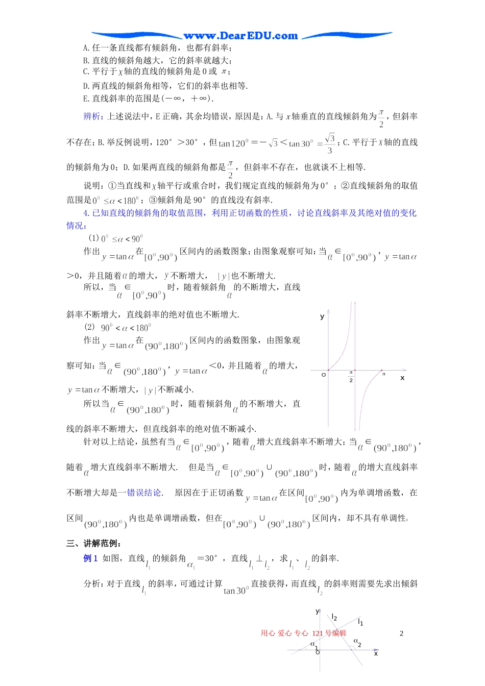 高二数学直线的倾斜角和斜率(一)_第2页