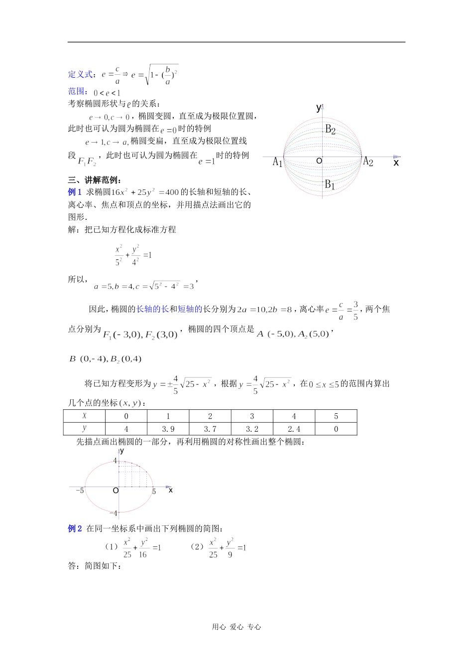高二数学教案：椭圆的简单几何性质（一）_第3页