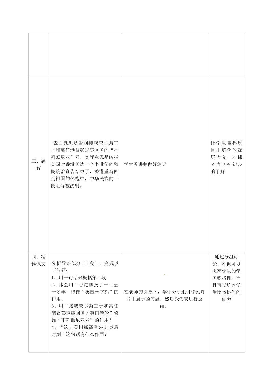 八年级语文上册 6 别了，不列颠尼亚教案 语文版-语文版初中八年级上册语文教案_第2页