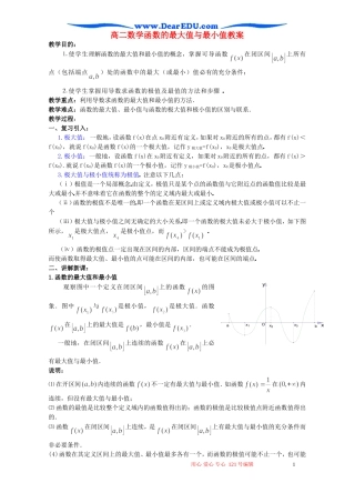 高二数学函数的最大值与最小值教案