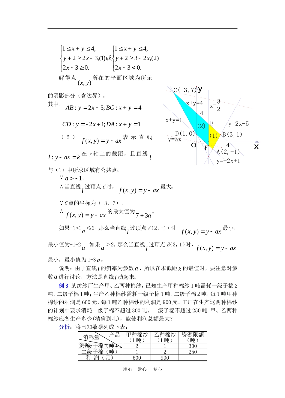 高二数学下册 7    线性规划的实际应用教案人教版_第3页
