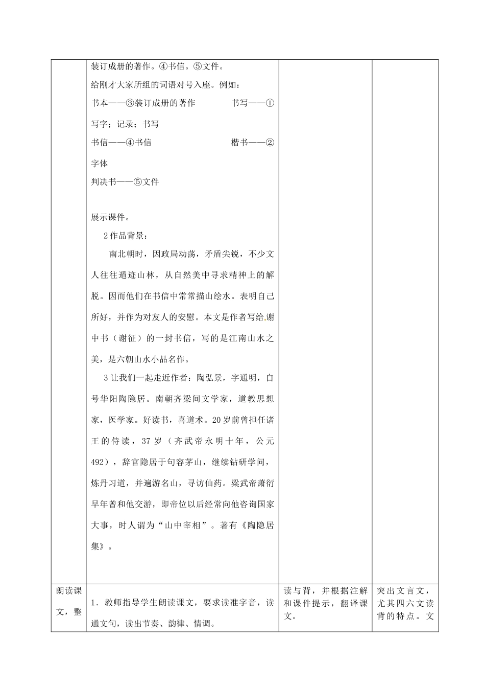 八年级语文上册 22 答谢中书书教案 语文版-语文版初中八年级上册语文教案_第2页