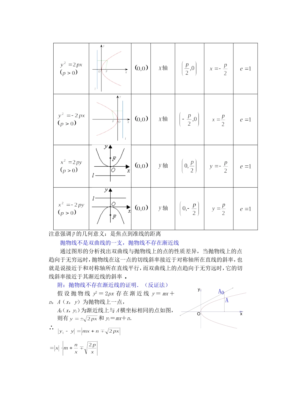 高二数学下8.6  抛物线的简单几何性质教案_第3页