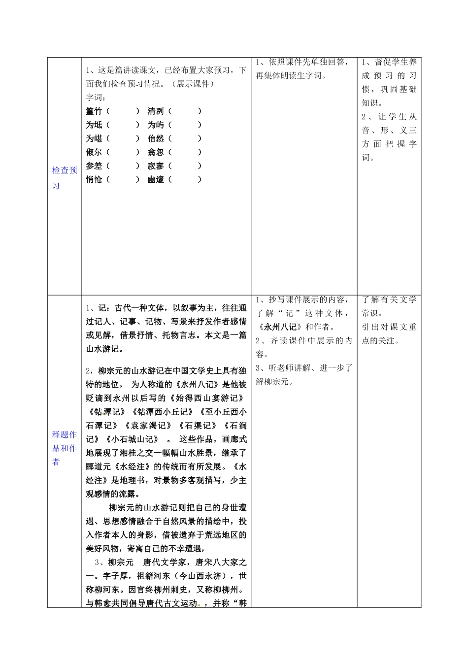 八年级语文上册 21 小石潭记教案 语文版-语文版初中八年级上册语文教案_第2页