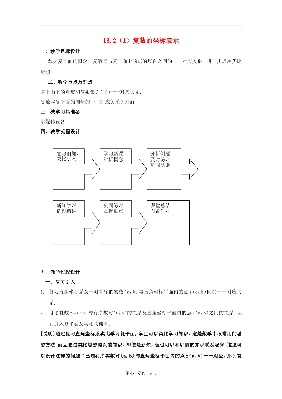 高二数学下 13.2《复数的坐标表示》教案（1） 沪教版_第1页