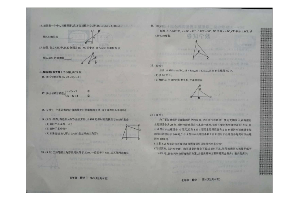 河南省洛阳市伊川县2019-2020学年七年级下期期末质量调研检测数学试题(无答案)_第2页