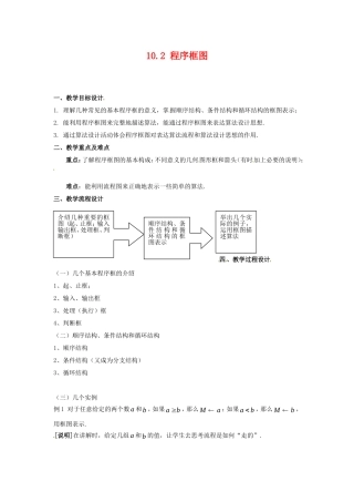 高二数学上册 10.2程序框图教案 沪教版