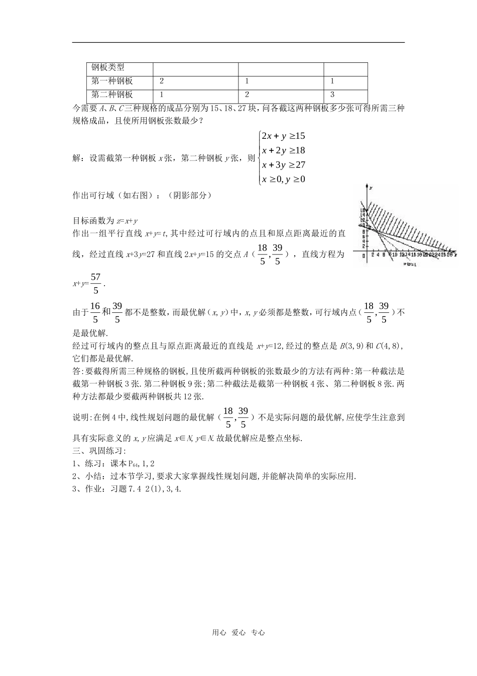 高二数学上  7.4.2 线性规划 教案 旧人教版_第2页
