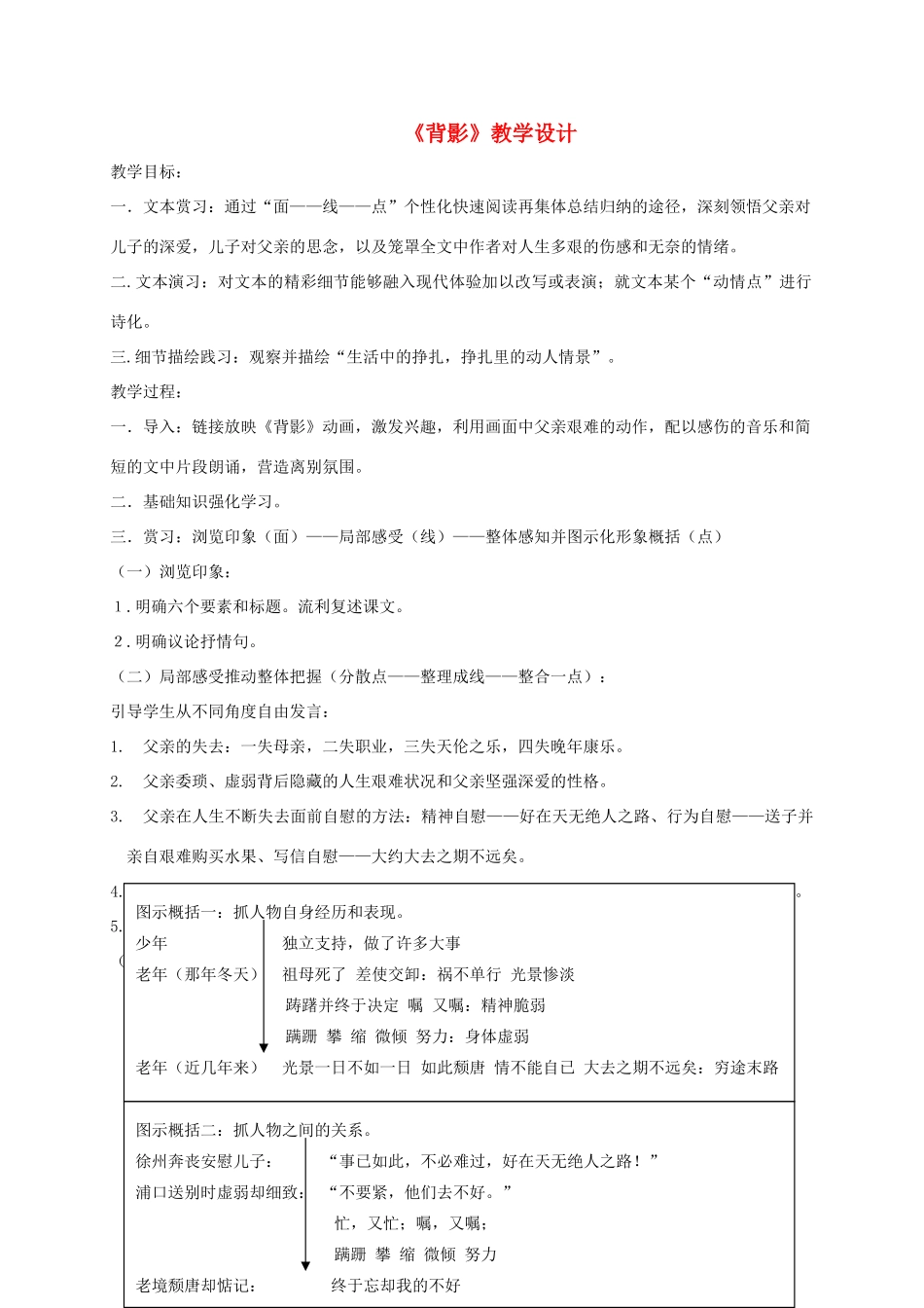 八年级语文上《背影》教学设计20人教版_第1页