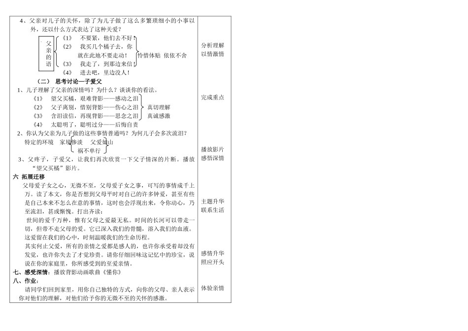 八年级语文《背影》教案 人教版_第2页