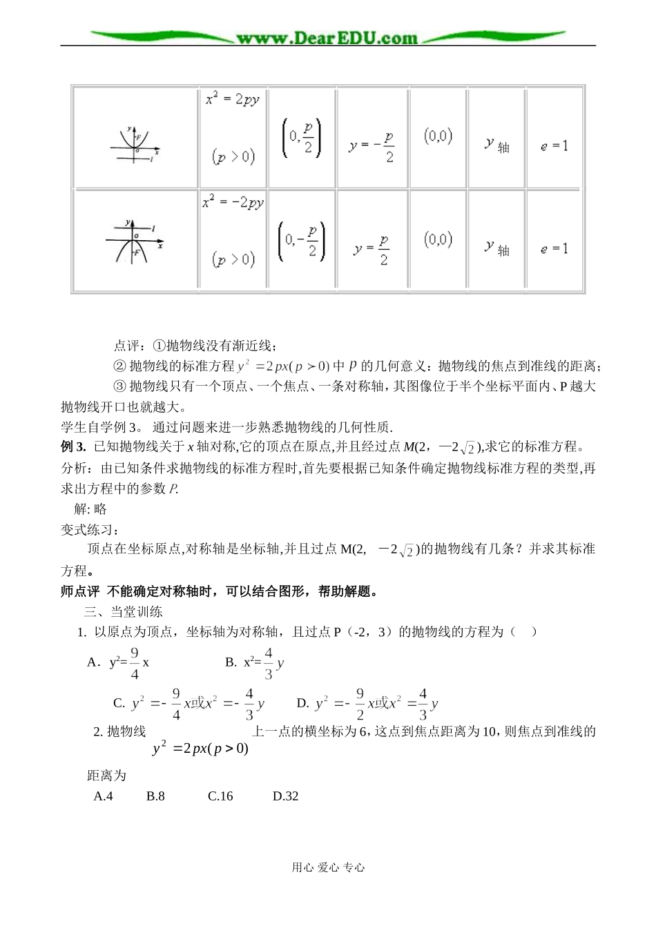 高二数学 抛物线的简单几何性质_第2页