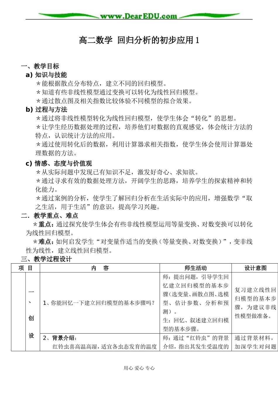高二数学 回归分析的初步应用1_第1页