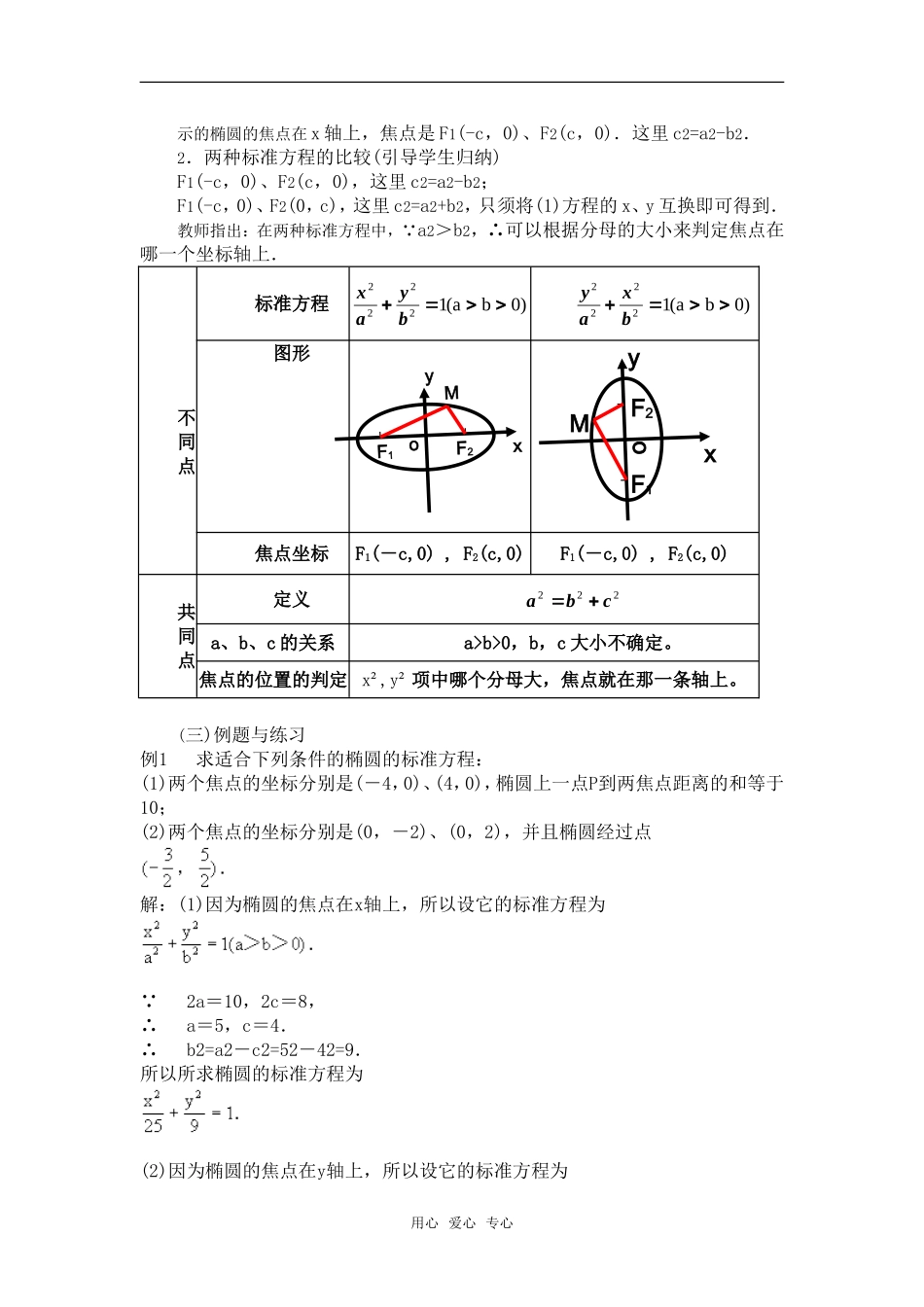 高二数学 圆锥曲线方程：8.1椭圆及其标准方程教案_第3页