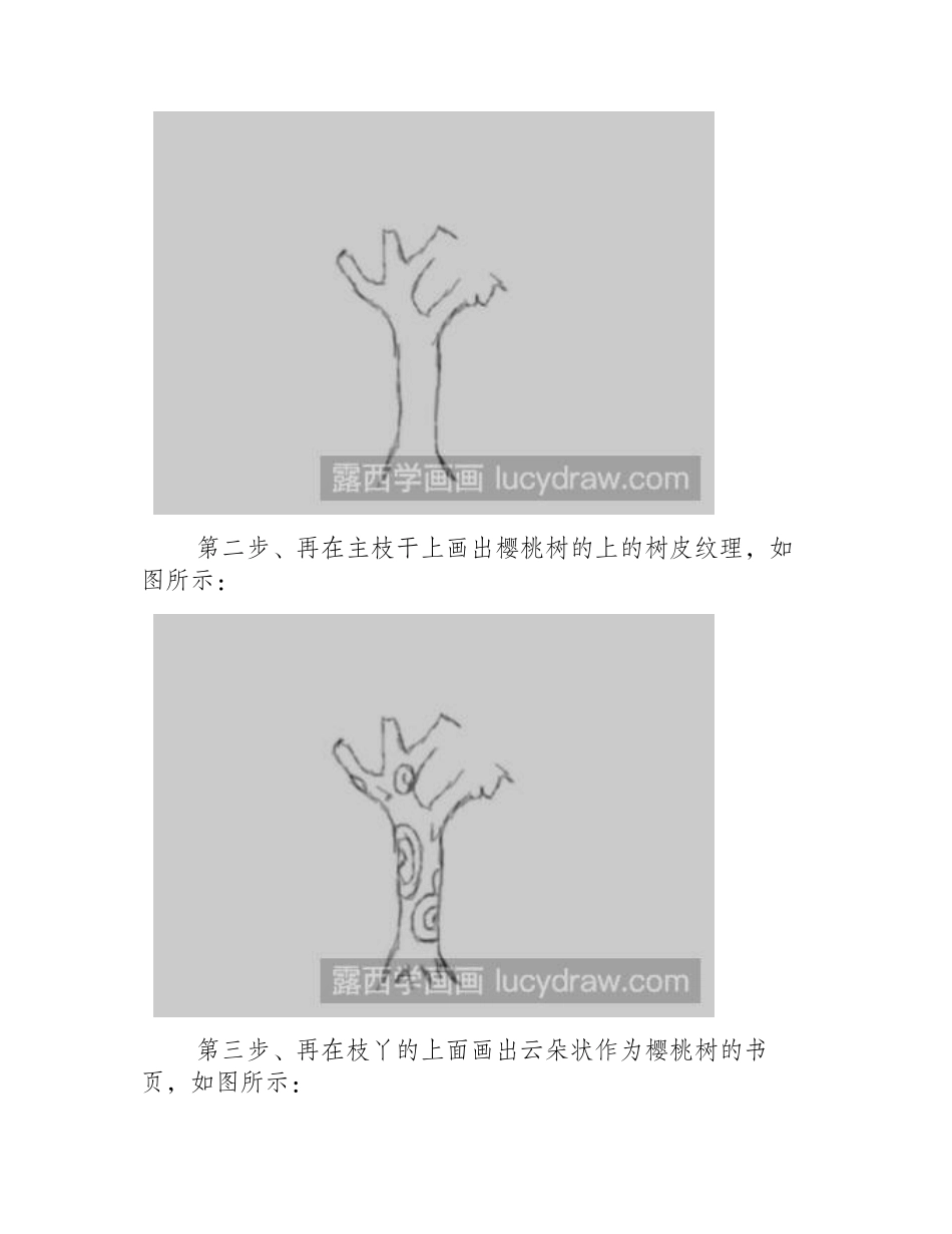 简笔画教程：教你画樱桃树简笔画教程_第2页