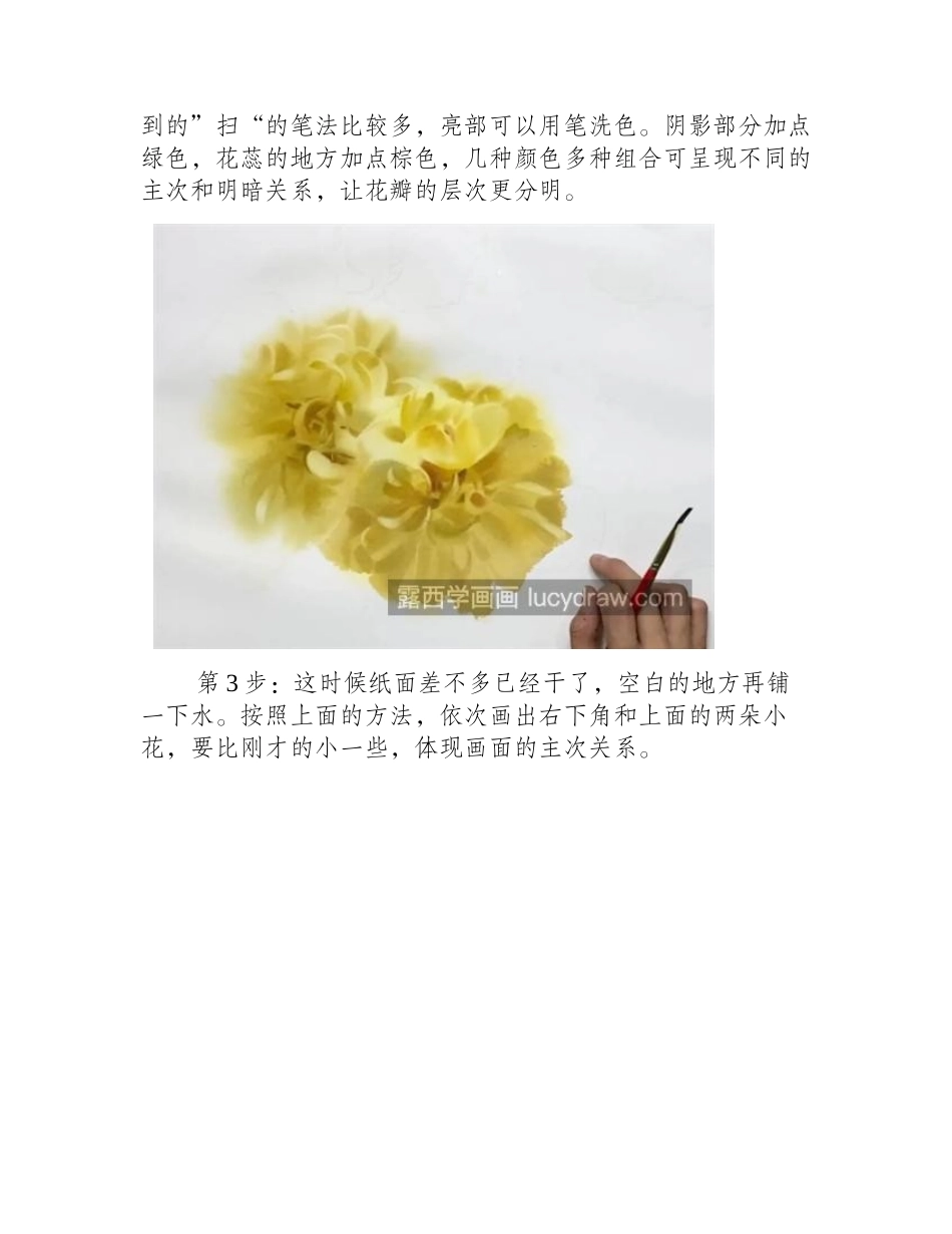 黄月季花丛怎么画_具体的步骤有几步_水彩画教程_第2页