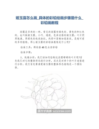 姬玉露怎么画_具体的彩铅绘画步骤是什么_彩铅画教程