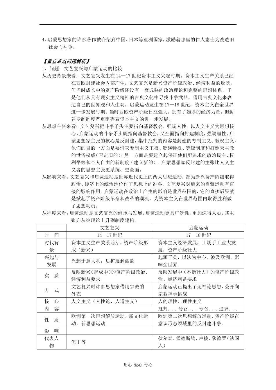 高二历史：2.4《欧洲启蒙运动》教案 人教版_第2页