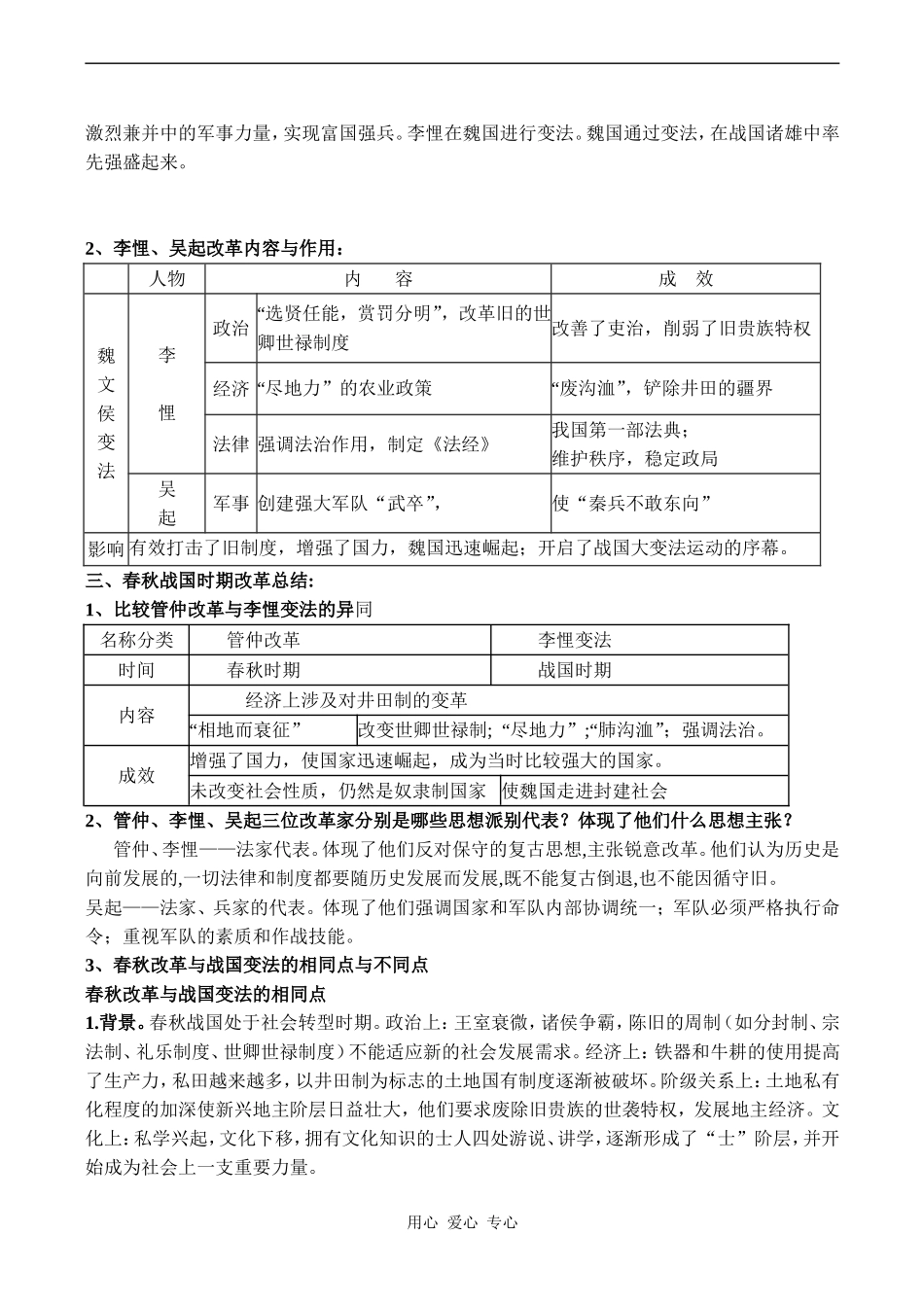高二历史选修1 春秋战国时期的变法运动_第3页