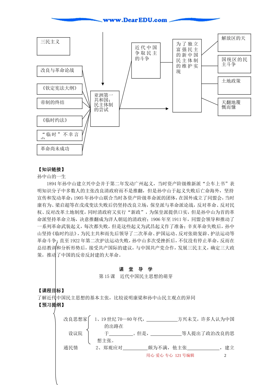 高二历史第五单元近代中国争取民主的斗争教案 岳麓版_第2页