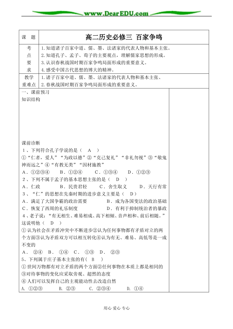 高二历史必修三 百家争鸣_第1页