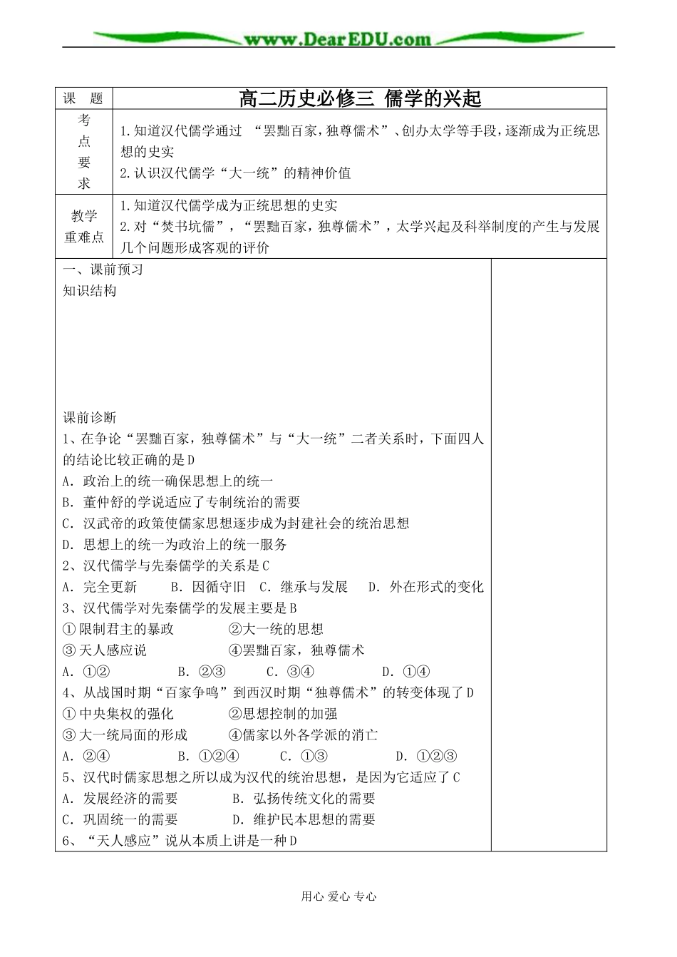 高二历史必修三 儒学的兴起_第1页