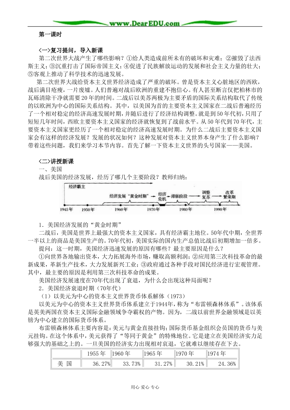 高二历史下册战后的主要资本主义国家教案 旧人教版_第2页