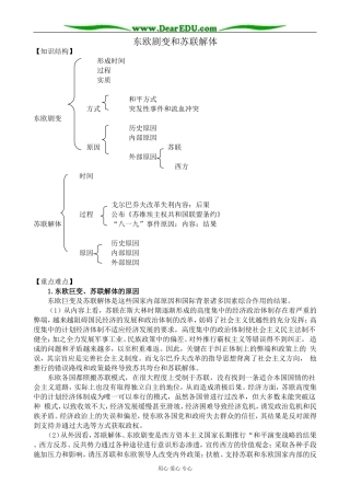 高二历史下册东欧剧变和苏联解体教案3旧人教版