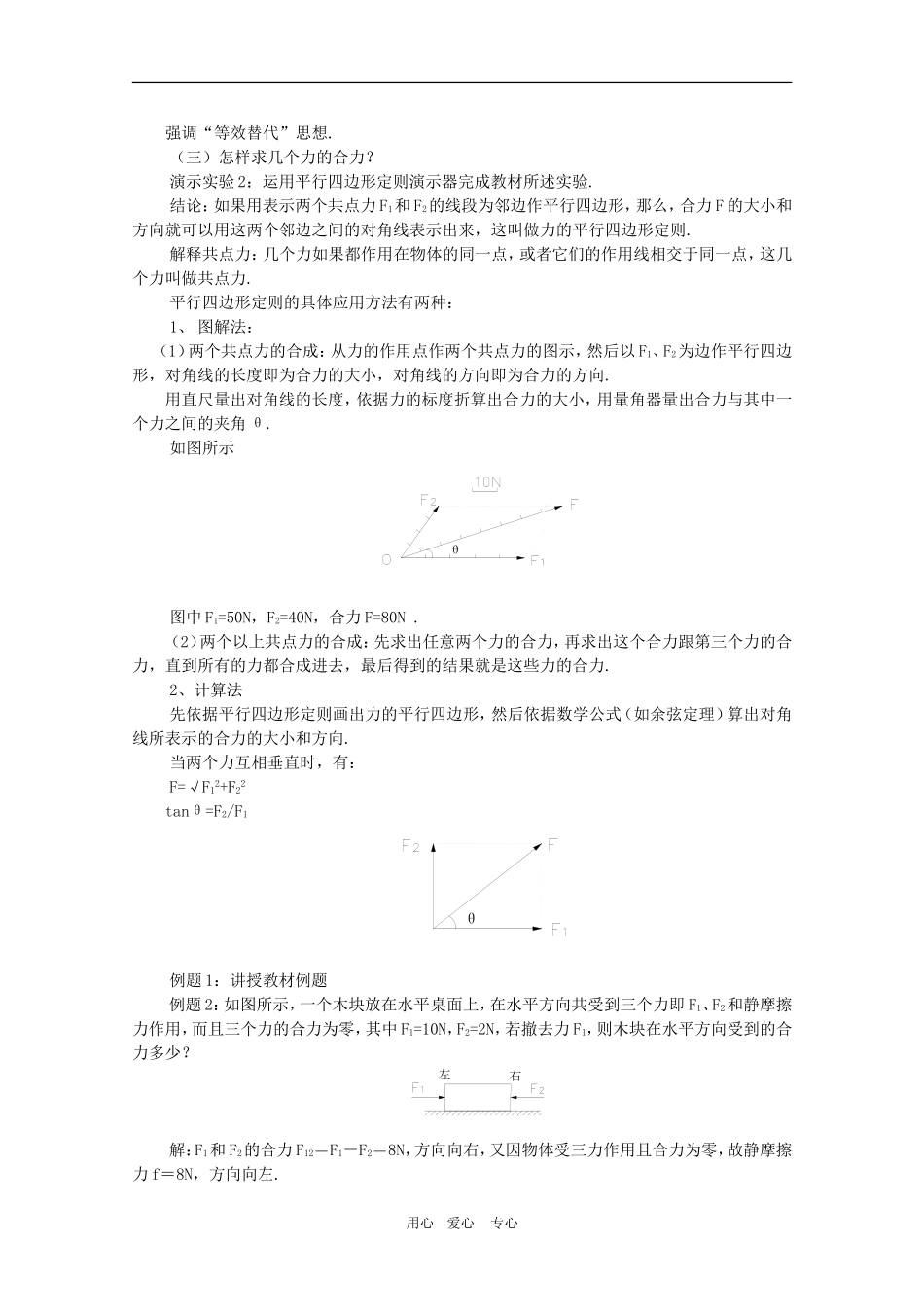 高三物理高考：3.4  力的合成教案_第2页