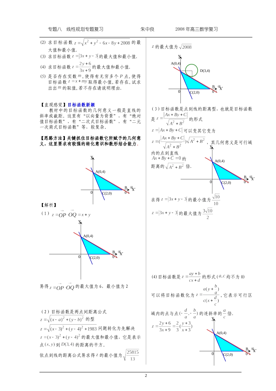 高三物理线性规划专题复习教案_第2页