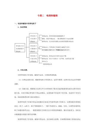 高三物理第二轮专题复习 专题二电场和磁场教案 人教版