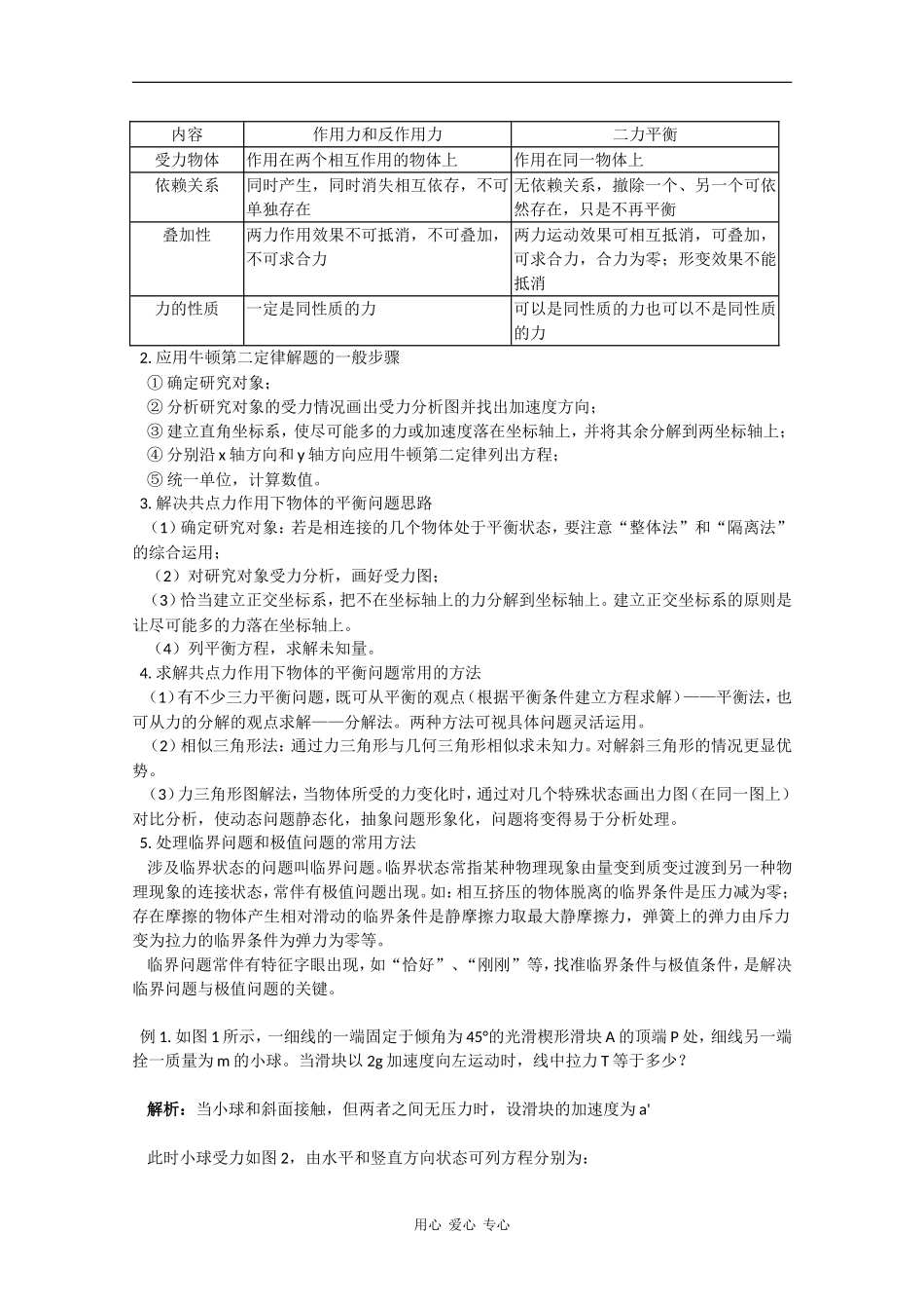 高三物理牛顿运动定律归类透析教案_第2页