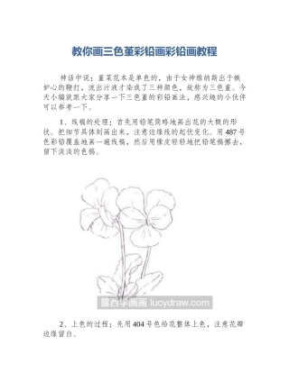 教你画三色堇彩铅画彩铅画教程