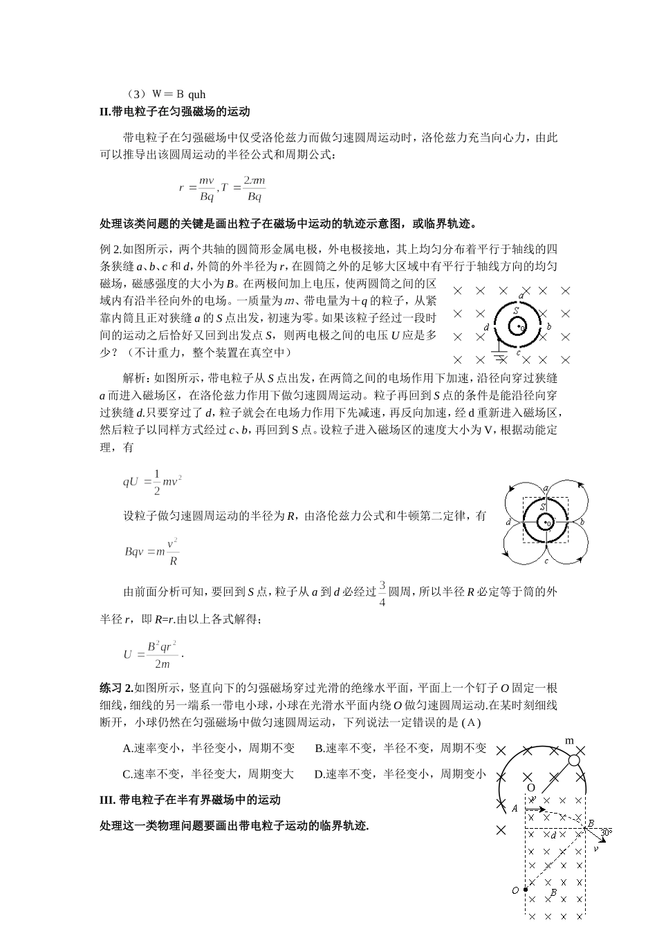 高三物理复习教案（专题）磁场部分_第2页