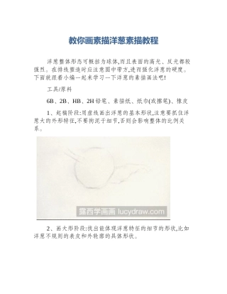 教你画素描洋葱素描教程