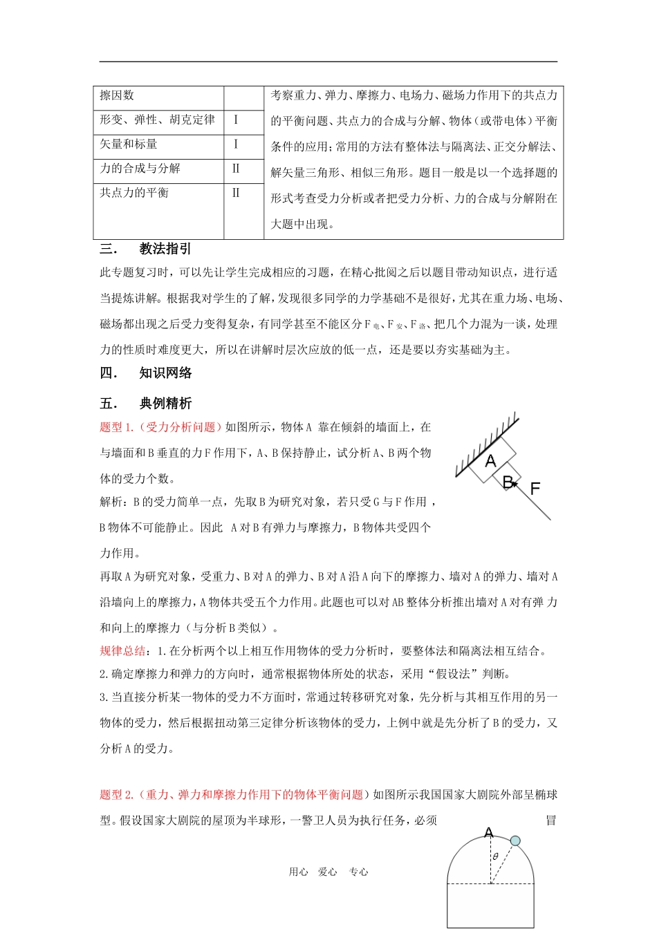 高三物理专题复习-力与物体的平衡教案全国通用_第3页