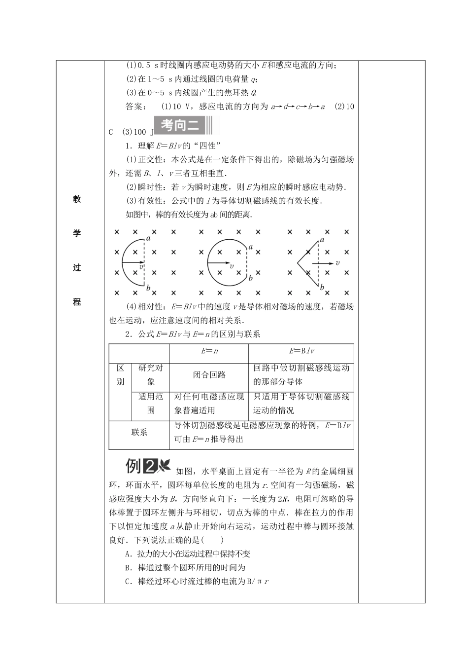 高三物理一轮复习 法拉第电磁感应定律 自感 涡流教案2-人教版高三全册物理教案_第2页