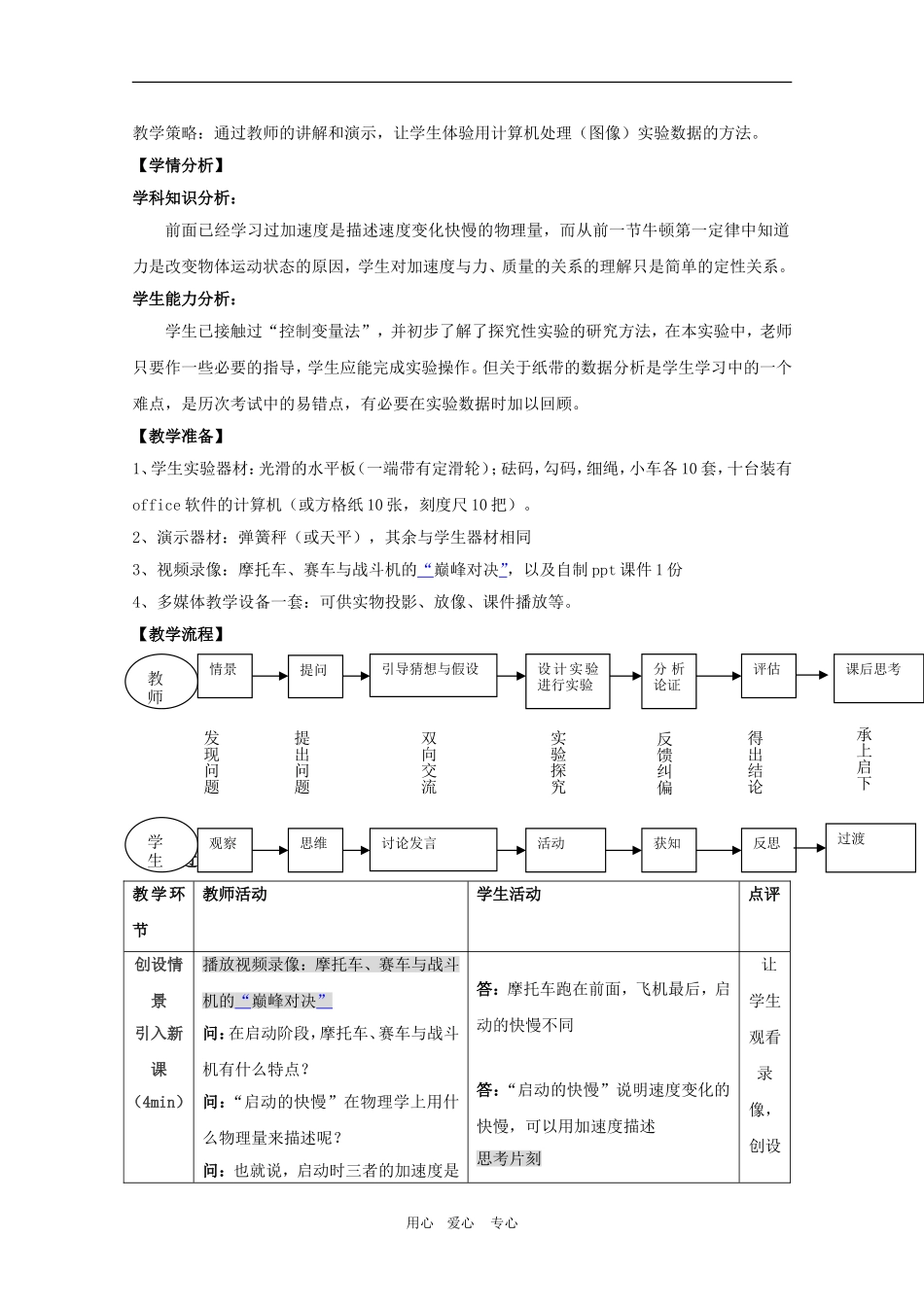 高三物理《实验探究：探究加速度与力、质量的关系》教学设人教版_第2页