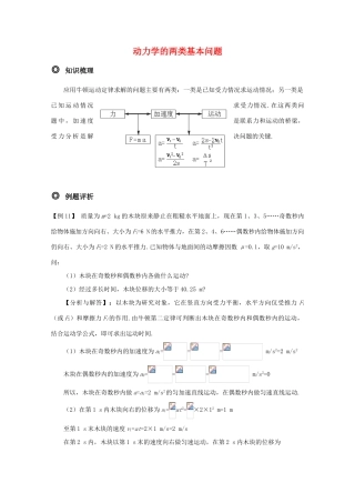 高三物理 动力学的两类基本问题精华教案