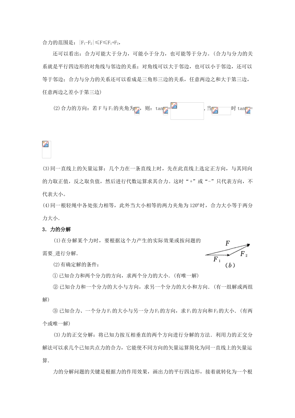 高三物理 力的合成与分解精华教案_第2页