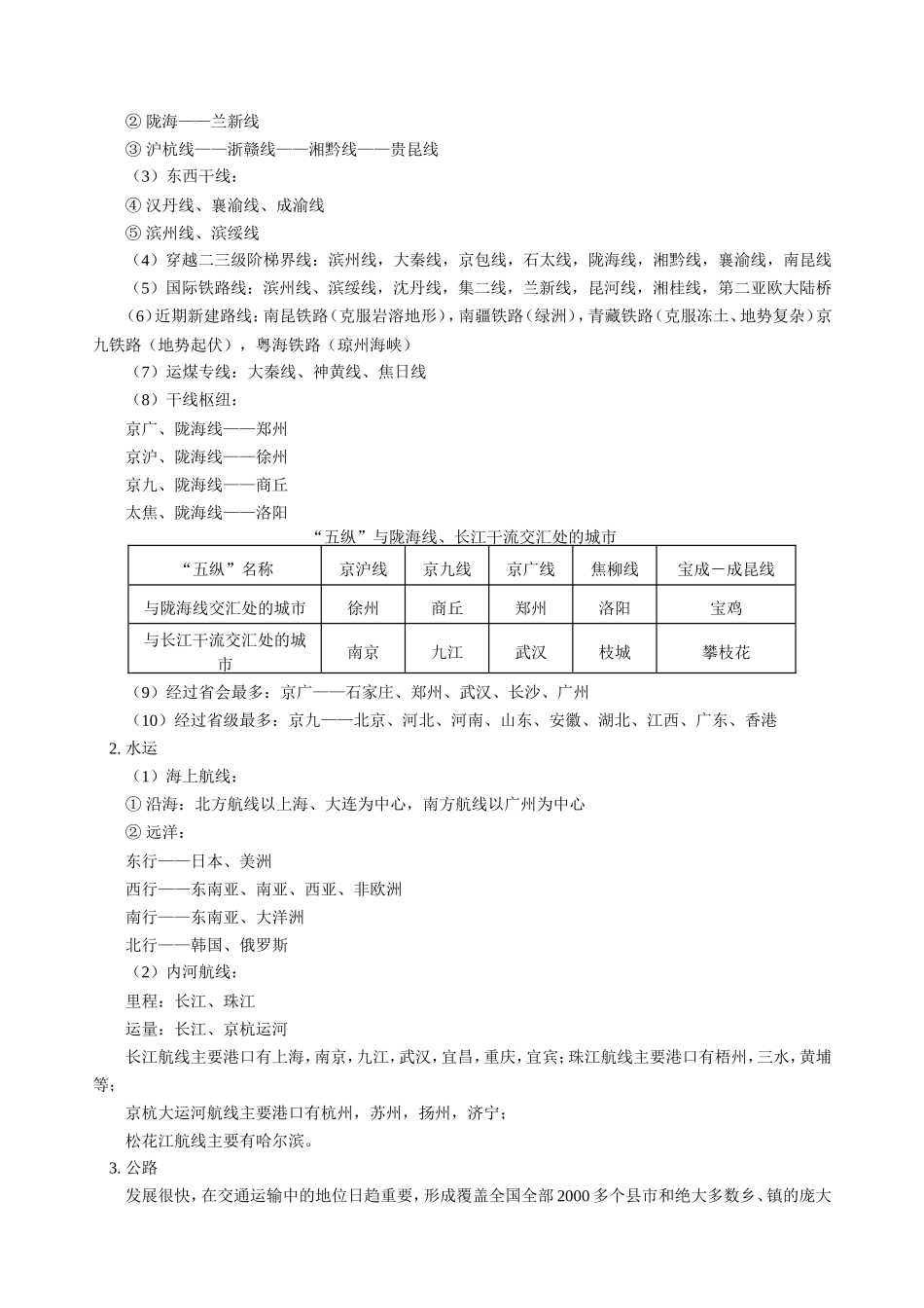 高三地理第一学期新课  交通业、商业和旅游业 人教版_第2页